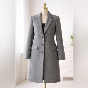 Zara Manteco Wool Blend Women's Dark Gray Blazer Coat